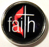 Faith Cross Christian Religious Snap Jewelry Charm, 18mm