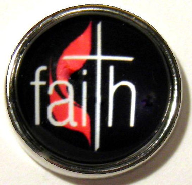 Faith Cross Christian Religious Snap Jewelry Charm, 18mm