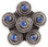 Silver Swirls with Dark Blue Rhinestones Snap Jewelry Charm, 20mm