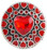 Red Rhinestone Heart with Enamel Hearts Snap Jewelry Charm, 18mm
