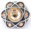 Metal and Tan Rhinestones Snap Jewelry Charm, 20mm