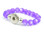 Purple Beaded Snap Jewelry Bracelet, Elastic Wrist