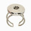 Silver Tone Adjustable Snap Ring - Open Round