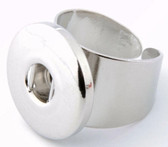 Silver Tone Adjustable Snap Ring - Solid Flat Metal