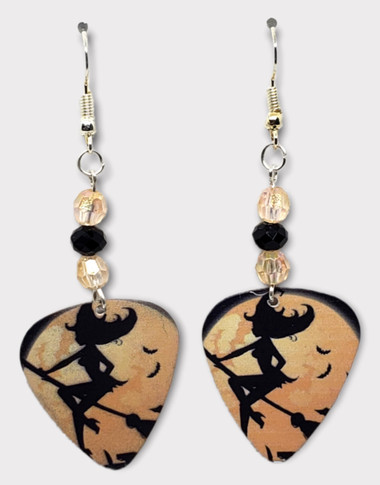 Halloween Witch Guitar Pick Earrings