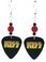Kiss Logo Guitar Pick Earrings, Handmade in USA