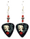 Betty Boop Guitar Pick Earrings, Handmade in the USA