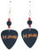 Def Leppard Rock Band Guitar Pick Beaded Earrings, Handmade in USA