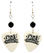 Ozzy Osbourne Black Sabbath Guitar Pick Beaded Earrings, Handmade in the USA