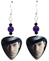 Prince, Purple Rain, Music Legend, Guitar Pick Earrings, Handmade in USA