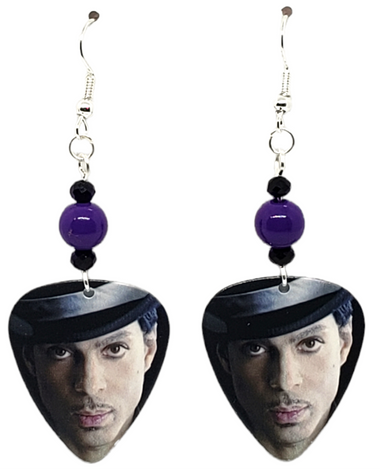 Prince, Purple Rain, Music Legend, Guitar Pick Earrings, Handmade in USA