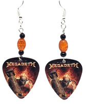 Megadeth Guitar Pick Earrings, Handmade in the USA