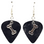 Puppy Dog Bone Charm on Guitar Pick Earrings