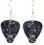 Electric Guitar Charm on Guitar Pick Earrings, Handmade in the USA