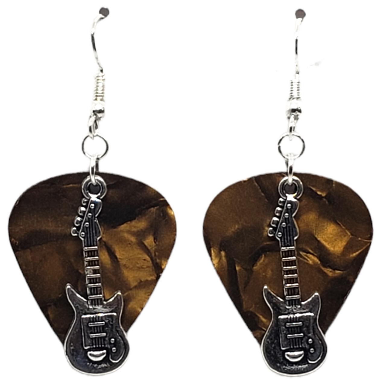 Choose Color Handmade in USA Details about   Mermaid Charm on Guitar Pick Earrings 