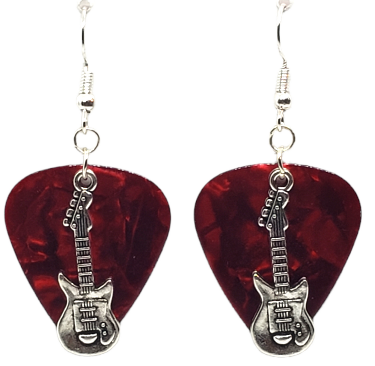 NEW Handmade in USA Guitar Pick Earrings with Beads SUN and MOON Charm Charms 