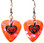 Heart Deco Charm on Pink Guitar Pick Earrings