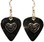 Heart Deco Charm on Black Guitar Pick Earrings