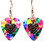 Heart Deco Charm on Tie Dye Guitar Pick Earrings