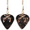 Crossed Guns Charm on Black Guitar Pick Earrings