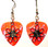 Large Flower Charm on Pink Guitar Pick Earrings