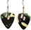 ABC Book Teacher Charm on Green Camo Guitar Pick Earrings Handmade in USA