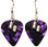 ABC Book Teacher Charm on Purple Guitar Pick Earrings Handmade in USA