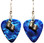 ABC Book Teacher Charm on Teal Blue Guitar Pick Earrings Handmade in USA