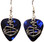 Anchor Charm on Dark Blue Guitar Pick Earrings Handmade in USA