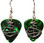Anchor Charm on Green Guitar Pick Earrings Handmade in USA