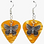 Butterfly Charm on Guitar Pick Earrings - Handmade in USA