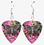 Butterfly Charm on Guitar Pick Earrings - Handmade in USA