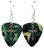 Bubbly Cross Religious Charm on Guitar Pick Earrings Handmade in USA
