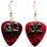 Bible Book Charm with Cross and Dove on Red Guitar Pick Earrings, Handmade in the USA