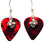 Crab Charm on Red Guitar Pick Earrings Handmade in USA