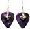 Crab Charm on Purple Guitar Pick Earrings Handmade in USA