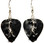 Jurassic Dinosaur Charm on Black Guitar Pick Earrings Handmade in USA