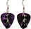 Jurassic Dinosaur Charm on Purple Guitar Pick Earrings Handmade in USA