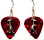 Jurassic Dinosaur Charm on Red Guitar Pick Earrings Handmade in USA
