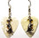 Jurassic Dinosaur Charm on White Guitar Pick Earrings Handmade in USA