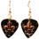 Fleur de Lis Charm Pointed Up on Black Guitar Pick Earrings