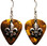 Fleur de Lis Charm Pointed Up on Brown Guitar Pick Earrings