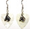 Horse Head Charm on White Guitar Pick Earrings Handmade in the USA