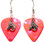 Horse Head Charm on Pink Guitar Pick Earrings Handmade in the USA