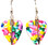 Arrow Archery Charm on Tie Dye Guitar Pick Earrings Handmade in the USA
