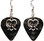 Doves in a Heart Charm on Black Guitar Pick Earrings, Handmade in the USA