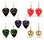 Double Heart Hearts Charm on Guitar Pick Earrings