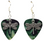 Dragonfly Charm on Guitar Pick Earrings, Handmade in USA