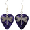 Dragonfly Charm on Guitar Pick Earrings, Handmade in USA