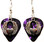 Heart with Wings Charm on Purple Guitar Pick Earrings Handmade in USA